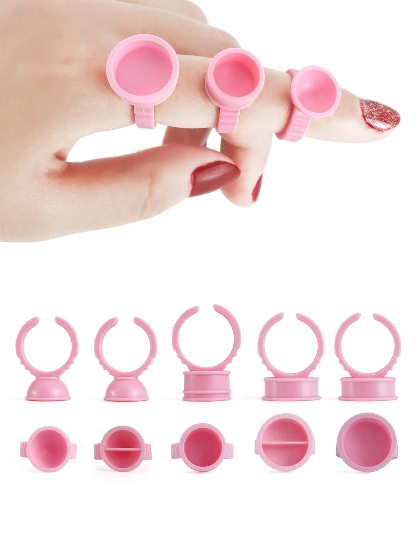100 Pcs  Disposable Eyelash Extension Glue Ring Cup