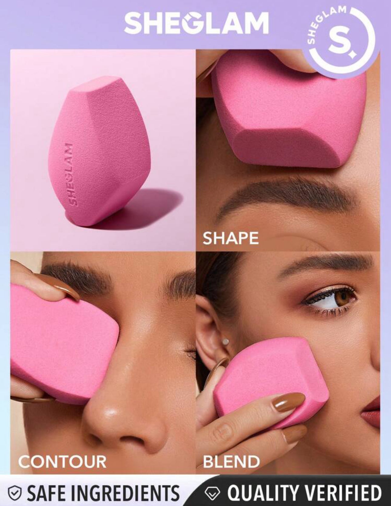 SHEGLAM Multi-Faceted Makeup Sponge-Pink Soft Makeup Blender