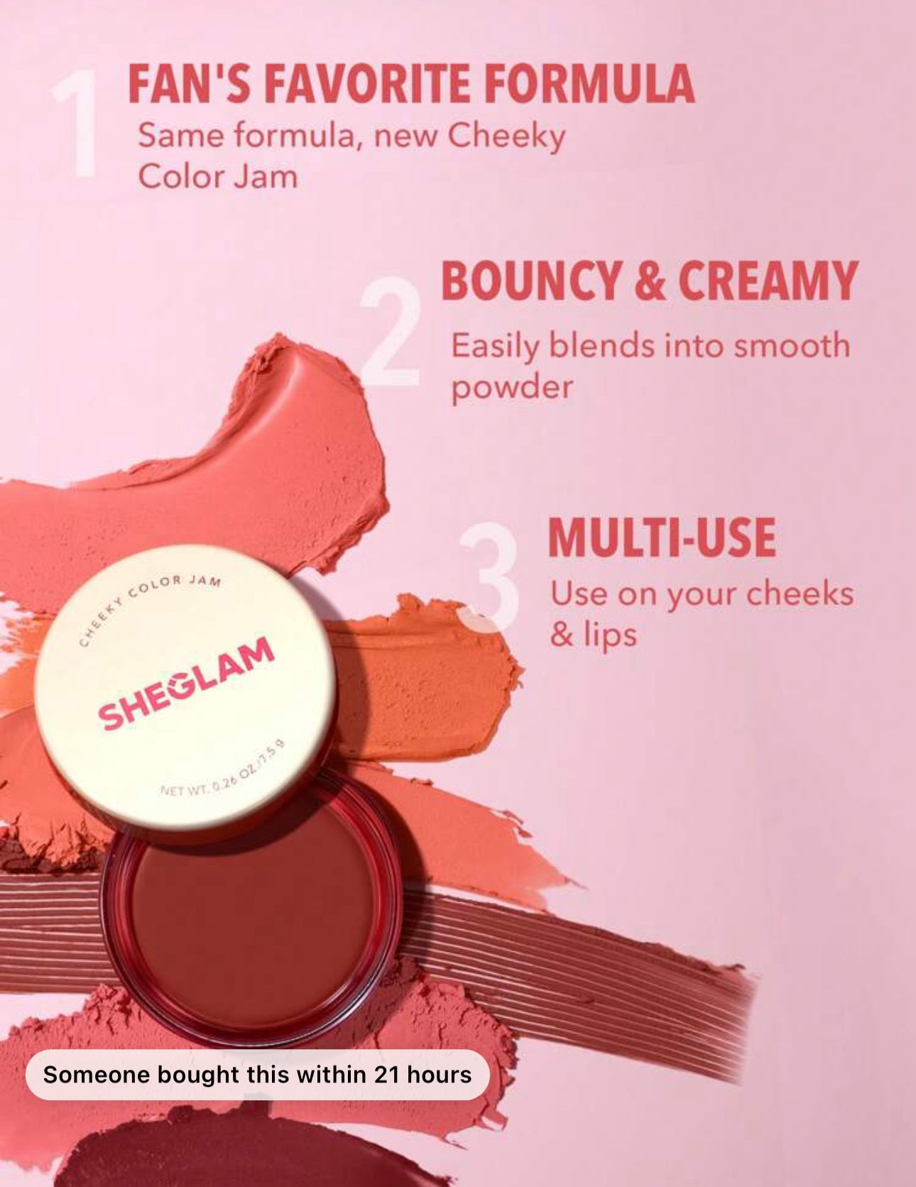 SHEGLAM Cheeky Color Jam Set 6 In 1 Multi-Use Cream Blush Set