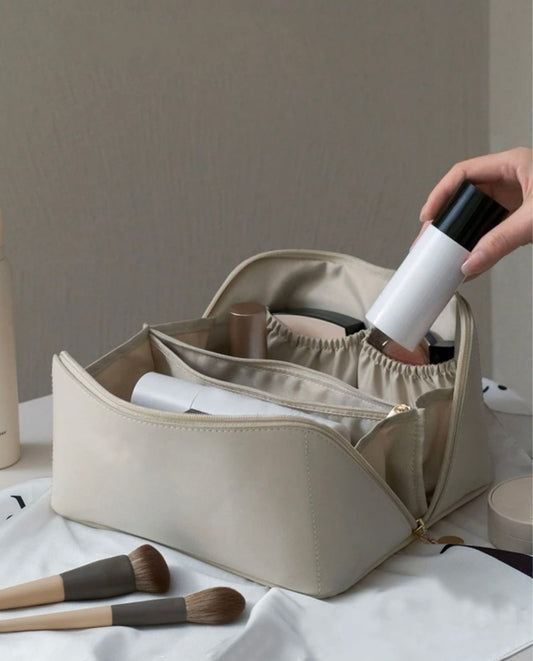 Plain Multi-Layer Cosmetic Bag, Travel Essentials