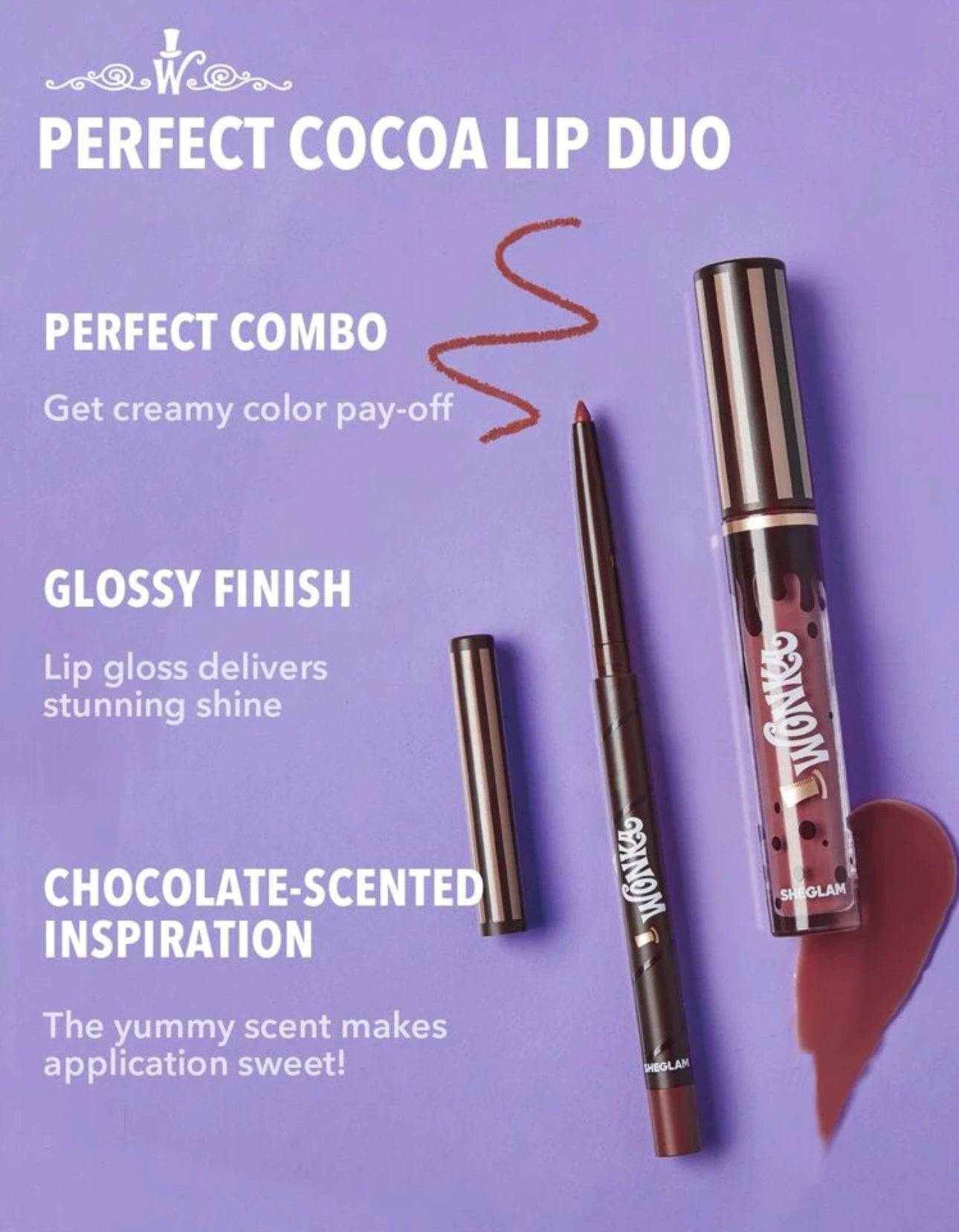 SHEGLAM | Willy wonka Cocoa Kiss Lip Duo