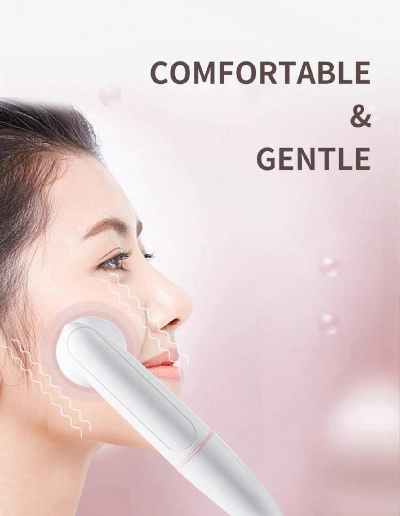 1pc 2 In 1 Electric Facial Cleansing Brush Silicone Rotating Face