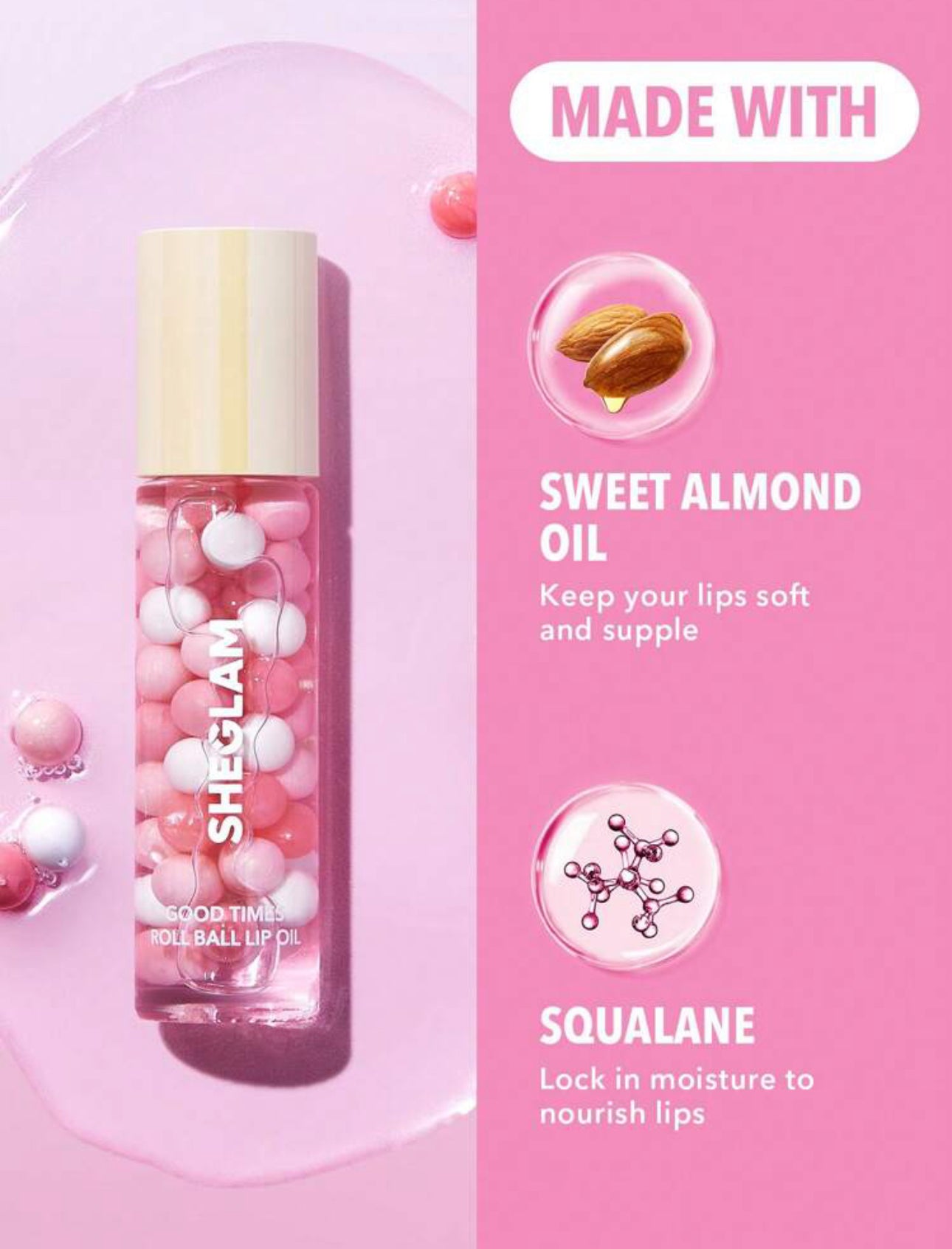 SHEGLAM Good Times Roll Ball Lip Oil-Have a Ball Clear Plumping Lip Care