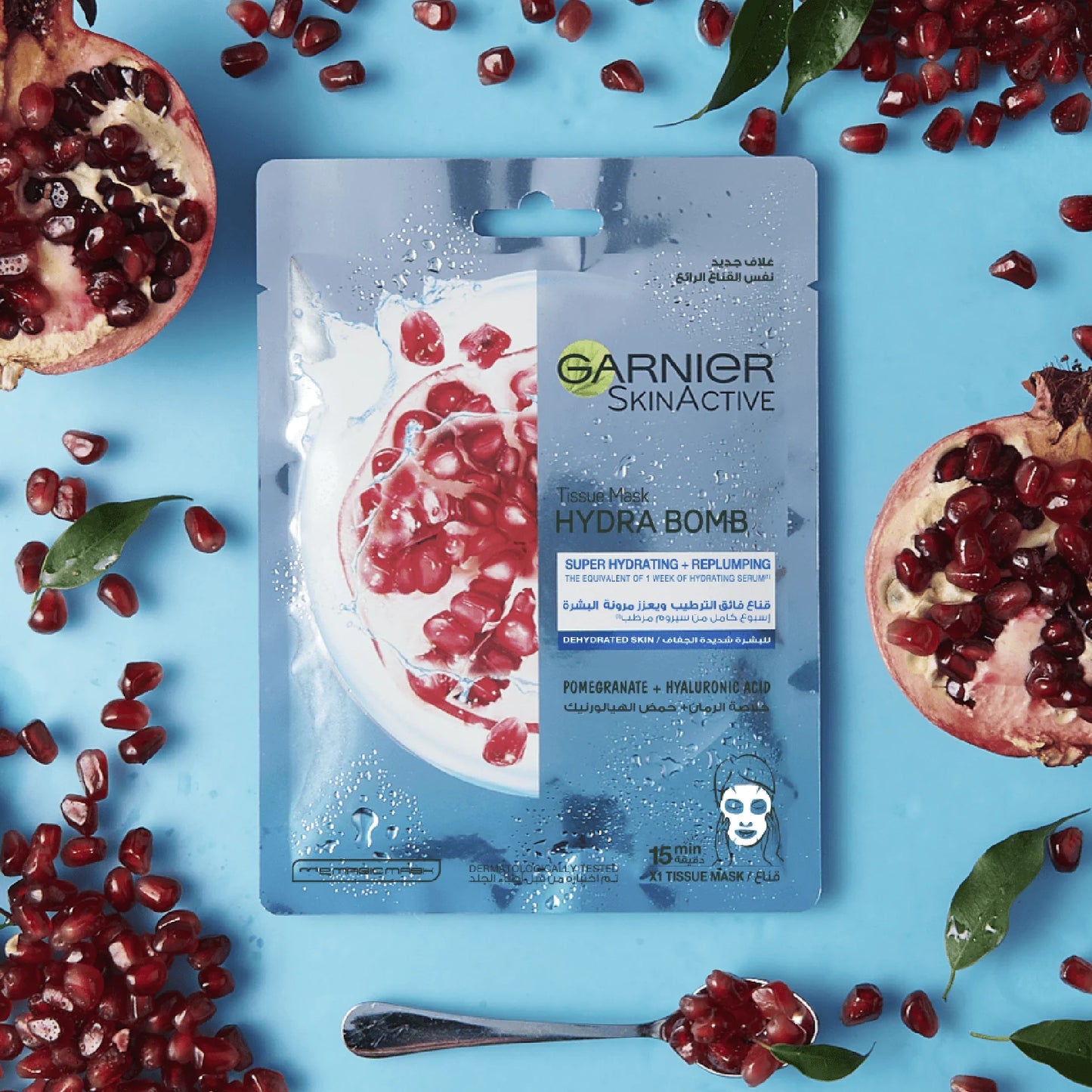 Garnier Hydra Bomb Pomegranate Super-Hydrating & Replumping Tissue Mask for Dehydrated Skin